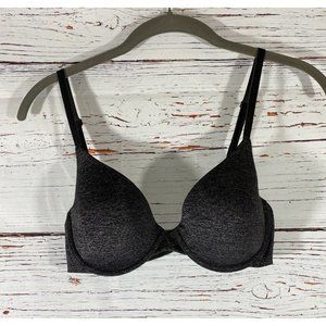 Victorias Secret Uplift Semi Demi Bra 32 C Black Underwire Padded Adjustable
